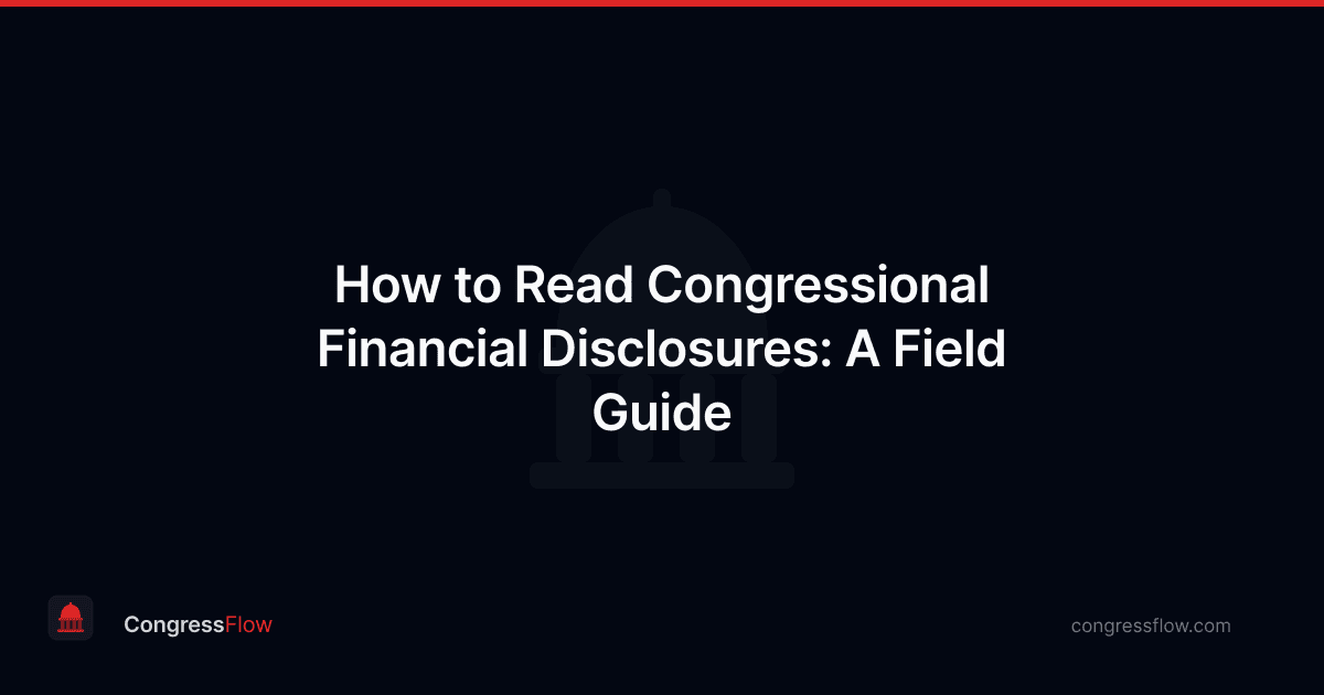 How to Read Congressional Financial Disclosures: A Field Guide